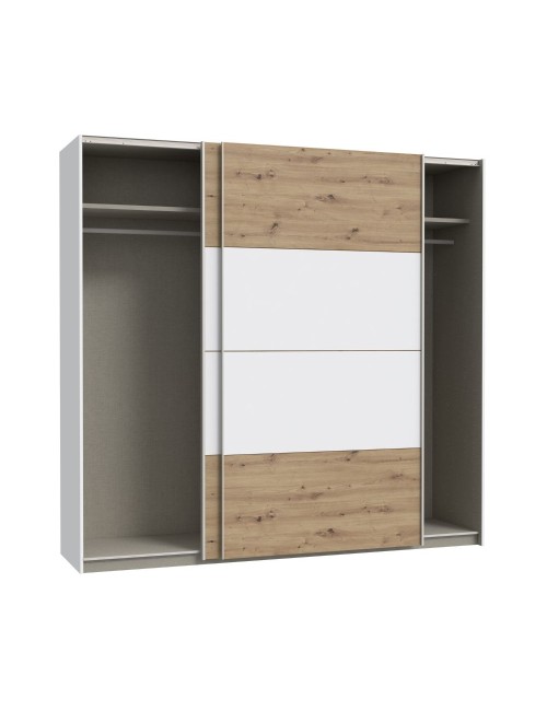 Armadio Elio 2 ante scorrevoli rovere e bianco 220x61x210.5H