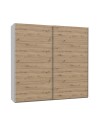 Armadio Elio 2 ante scorrevoli rovere e bianco 220x61x210.5H