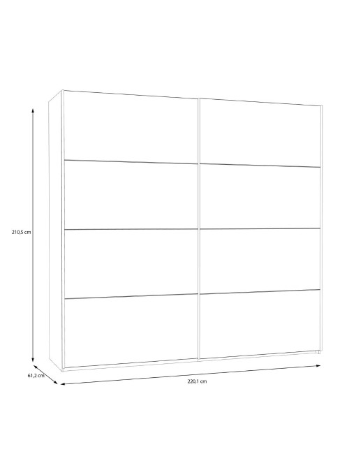 Armadio Elio 2 ante scorrevoli rovere e bianco 220x61x210.5H