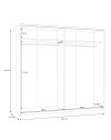 Armadio Elio 2 ante scorrevoli rovere e bianco 220x61x210.5H