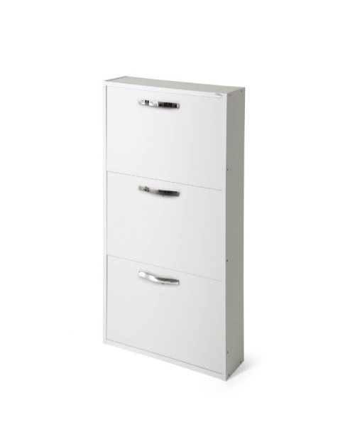 Scarpiera 3 ante slim salvaspazio 108x65x15 Serena colore bianco frassinato