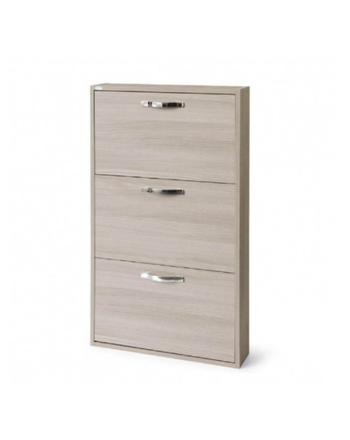 Scarpiera 3 ante slim salvaspazio 108x65x15 Serena colore olmo