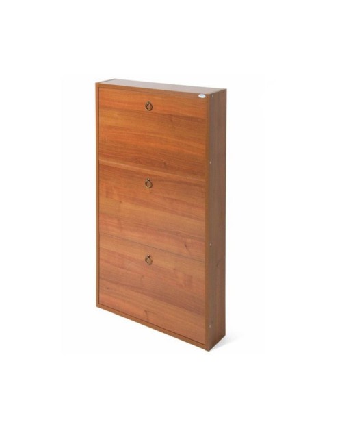 Scarpiera 3 ante slim salvaspazio 108x65x15 Serena colore noce antico