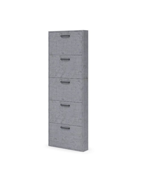 Scarpiera Serena 5 ante slim salvaspazio 180x65x15 colore cemento