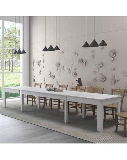 Tavolo Super4 160x90 allungabile a 320 cm colore bianco frassinato