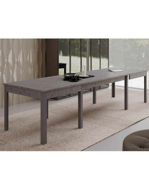 Tavolo Super4 160x90 allungabile a 320 cm colore cemento