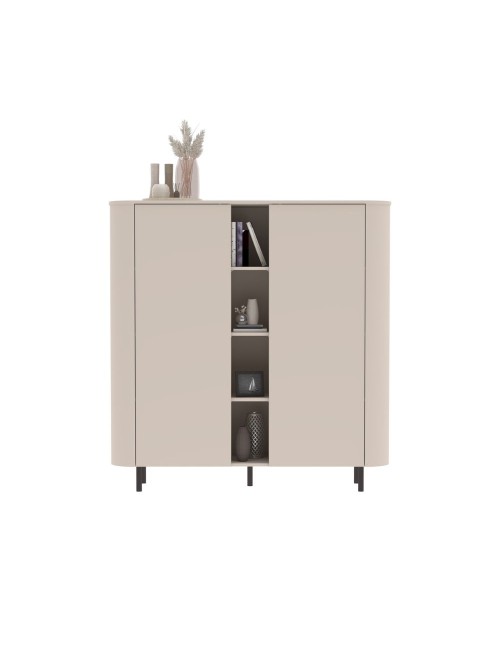 Mobile contenitore Marini 2 ante e 4 vani a giorno cashmere 150x43x154 cm push pull