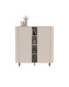 Mobile contenitore Marini 2 ante e 4 vani a giorno cashmere 150x43x154 cm push pull