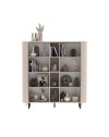 Mobile contenitore Marini 2 ante e 4 vani a giorno cashmere 150x43x154 cm push pull
