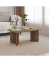 Tavolino da salotto Sam 100x60 cm colore noce con bordi arrotondati
