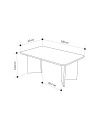 Tavolino da salotto Sam 100x60 cm colore noce con bordi arrotondati