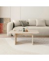 Tavolino da salotto Pietra 100x60 cm colore travertino con gambe a pannello e bordi arrotondati