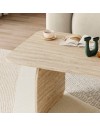 Tavolino da salotto Pietra 100x60 cm colore travertino con gambe a pannello e bordi arrotondati