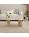 Tavolino da salotto Sam 100x60 cm colore travertino con bordi arrotondati