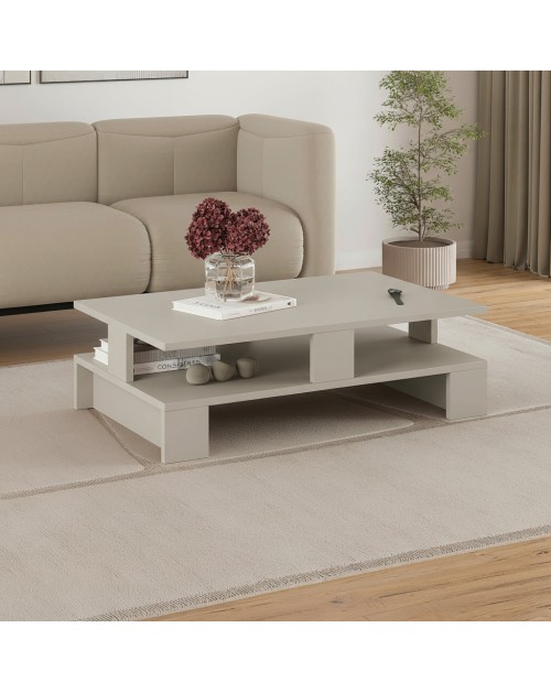 Tavolo da salotto cashmere doppio ripiano Mansu