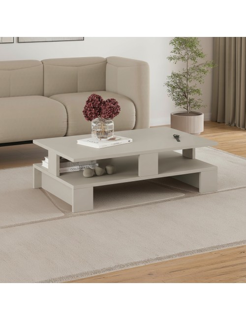 Tavolo da salotto cashmere doppio ripiano Mansu
