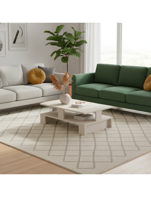 Tavolo da salotto cashmere doppio ripiano Mansu