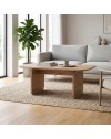 Tavolino da salotto Pietra 100x60 cm colore sepet con gambe a pannello e bordi arrotondati