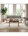 Tavolino da salotto Pietra 100x60 cm colore sepet con gambe a pannello e bordi arrotondati