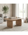 Tavolino da salotto Pietra 100x60 cm colore sepet con gambe a pannello e bordi arrotondati