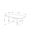 Tavolino da salotto Pietra 100x60 cm colore sepet con gambe a pannello e bordi arrotondati