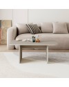 Tavolino da salotto Pietra 100x60 cm colore cashmere con gambe a pannello e bordi arrotondati