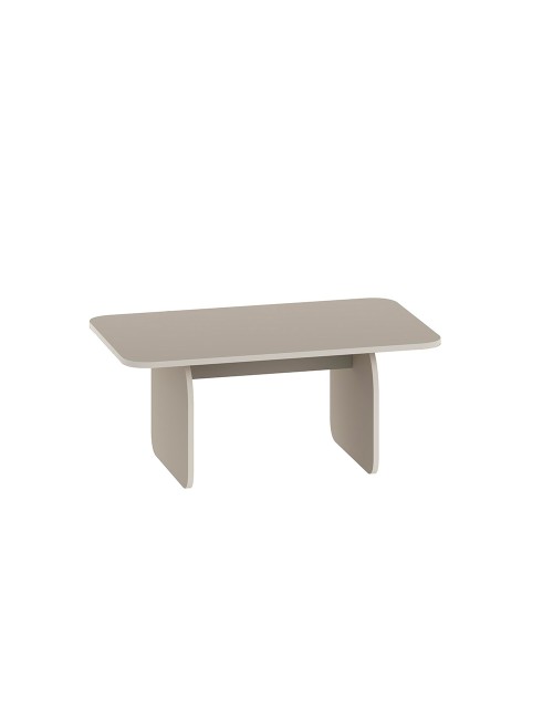 Tavolino da salotto Pietra 100x60 cm colore cashmere con gambe a pannello e bordi arrotondati