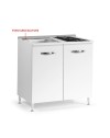 Mini cucina Cucinino80 bianco larice con lavello e piano cottura a gas 80x60x85H