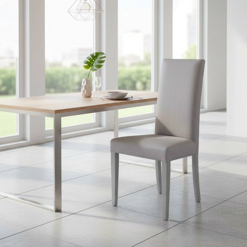 Set 2 Sedie rivestita in tessuto grigio Nancy
