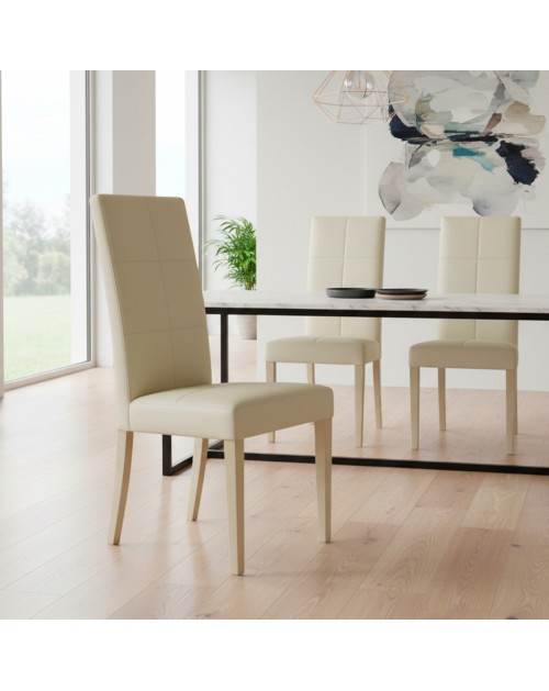 Set 2 sedie similpelle Giada colore beige
