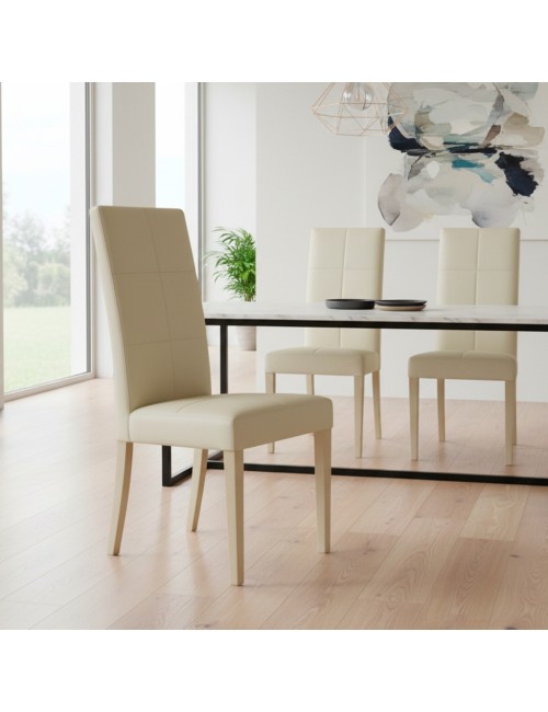 Set 2 sedie similpelle Giada colore beige