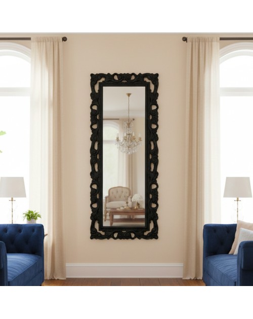 Specchiera Anna 76x180 cm. colore nero lucido