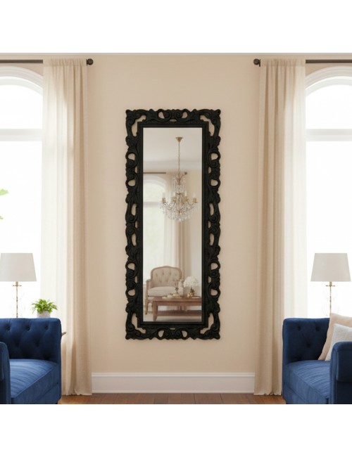 Specchiera Anna 76x180 cm. colore nero lucido
