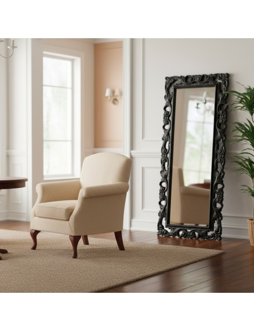 Specchiera Anna 76x180 cm. colore nero lucido