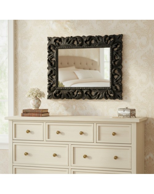Specchiera Madrid 101x82h colore nero lucido
