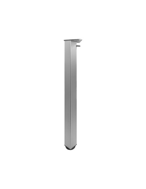 Tavolo Rotondo Leccino 90x90 con Gambe Regolabili in Altezza – Bianco e Alluminio