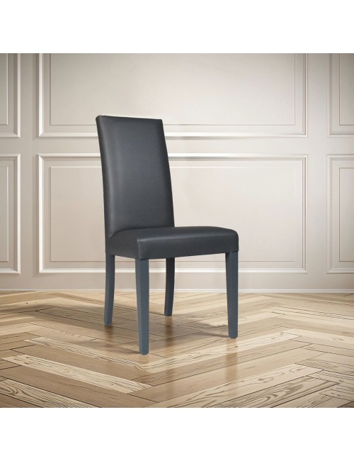 Set 2 Sedie Nancy ecopelle colore grigio antracite