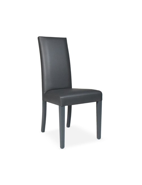 Set 2 Sedie Nancy ecopelle colore grigio antracite