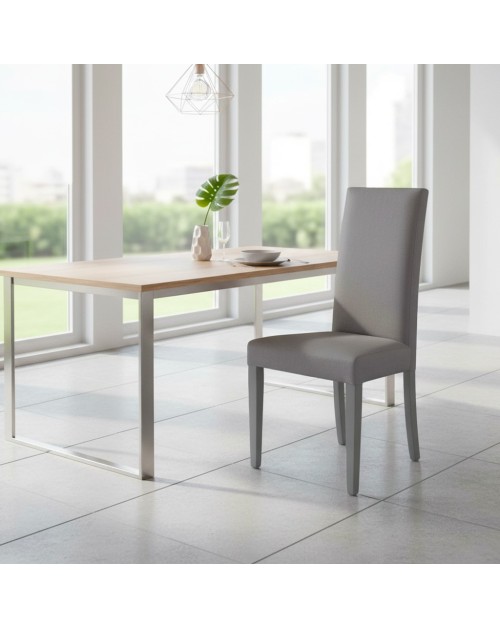 Set 2 sedie rivestite in tessuto grigio Nancy