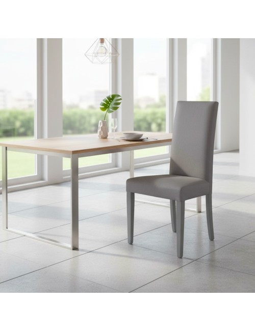 Set 2 sedie rivestite in tessuto grigio Nancy