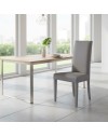 Set 2 sedie rivestite in tessuto grigio Nancy