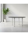 Tavolo Rotondo Leccino 120x120 con Gambe Regolabili in Altezza – Antracite Satinato e Alluminio