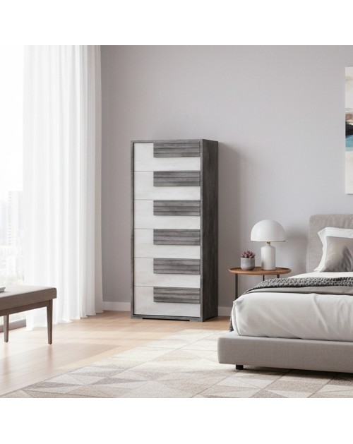 Settimino Selva 6 Cassetti Nero e Bianco – Design Moderno e Forte Impatto