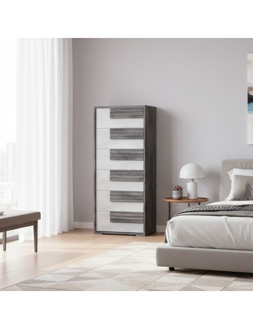 Settimino Selva 6 Cassetti Nero e Bianco – Design Moderno e Forte Impatto