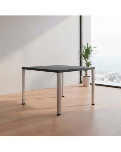 Tavolo Quadrato Leccino 80x80 con Gambe Regolabili in Altezza – antracite satinato e Alluminio