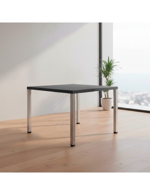 Tavolo Quadrato Leccino 80x80 con Gambe Regolabili in Altezza – antracite satinato e Alluminio