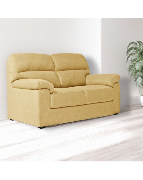 Divano 2 posti Alenda tessuto Roma14 colore giallo 160x98x92h
