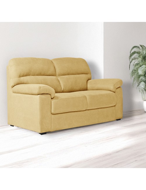 Divano 2 posti Alenda tessuto Roma14 colore giallo 160x98x92h