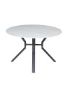 Tavolo Rotondo Aurora Ø120 con Piano Ceramica Bianco Lucido e Struttura Nera – Eleganza Moderna