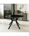 Tavolo Rotondo Aurora Ø120 con Piano Ceramica Nero Opaco e Struttura Nera – Eleganza Moderna